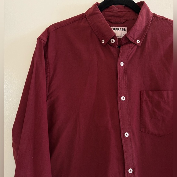 Express Men's Burgundy Shirt - Picture 4 of 6
